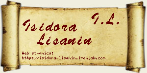 Isidora Lišanin vizit kartica